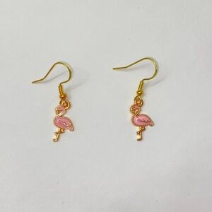 Pink Handmade Flamingo Earrings
